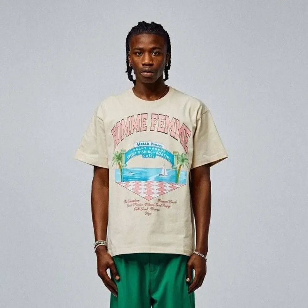 Homme Femme Yacht Club Tee Cream $120 XL
